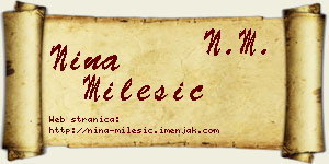 Nina Milešić vizit kartica